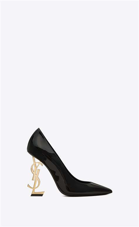 ysl logo heel pumps|yves saint laurent pumps.